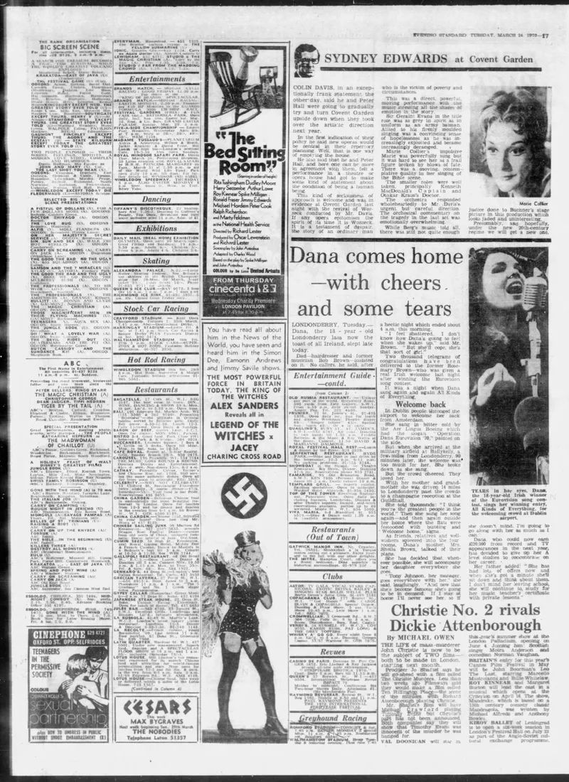 Legend of the Witches advertisement, Jacey Charing Cross Road, Evening Standard, 24 March 1970