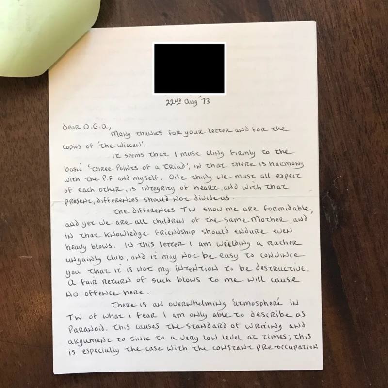 Letter from John Score to O.G.A (5 pages)