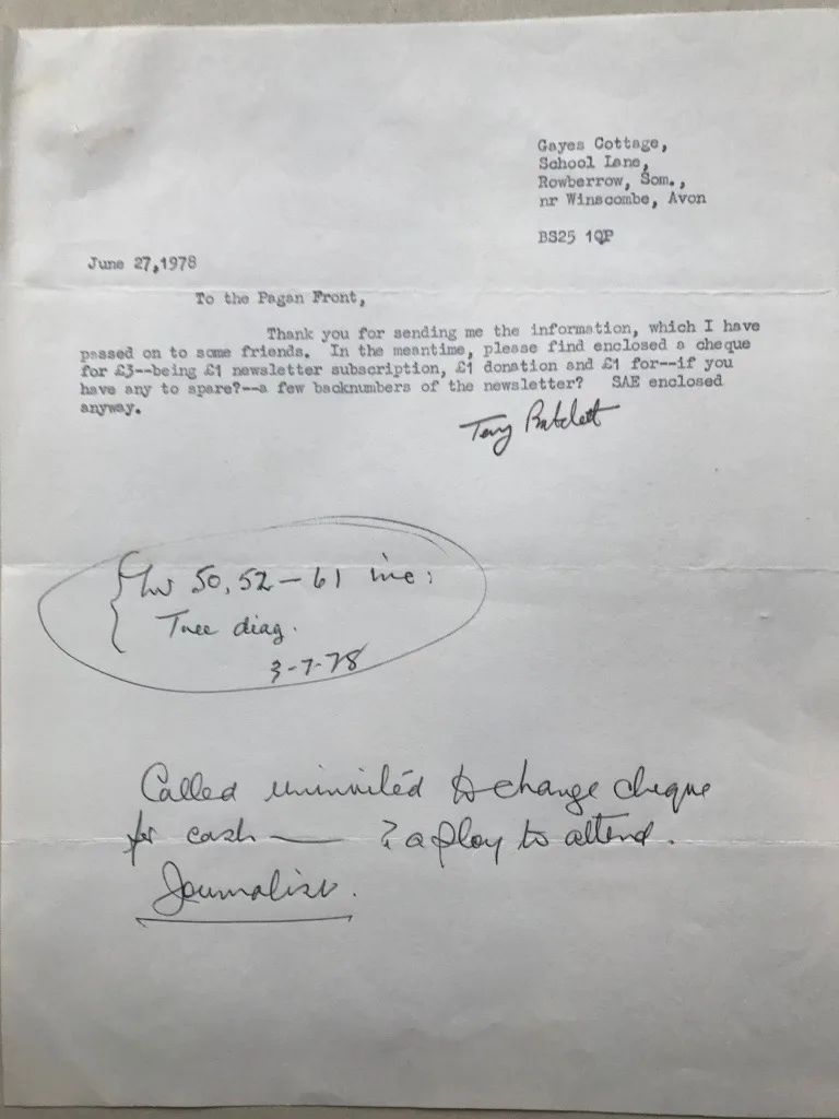 Letter from Terry Pratchett to The Pagan Front