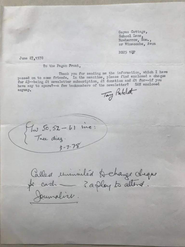 Letter from Terry Pratchett to The Pagan Front