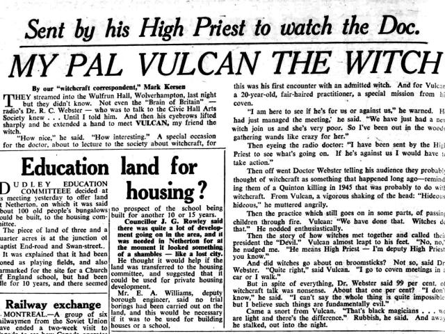 'My pal Vulcan the witch', Wolverhampton Express and Star, 3 April 1963