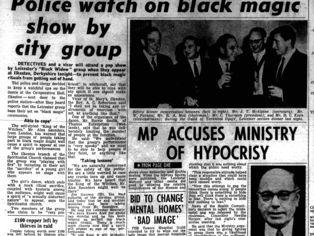 'Police watch on black magic show by city group', Leicester Mercury, 21 March 1970