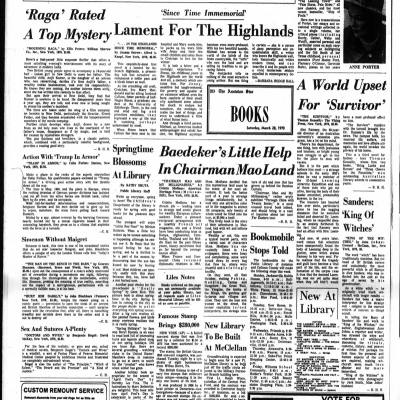 'Sanders: King of Witches', Anniston Star, 29 March 1970