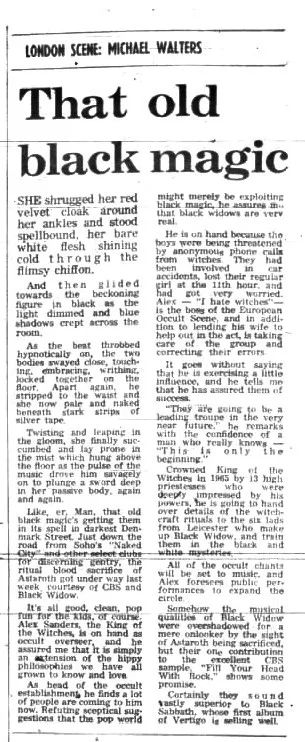'That old black magic', Michael Walters, Sunday Sun, 15 March 1970