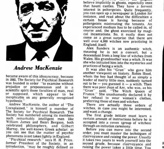 'The way of a witch', Richard Lebherz, The News (Frederick), 27 March 1970