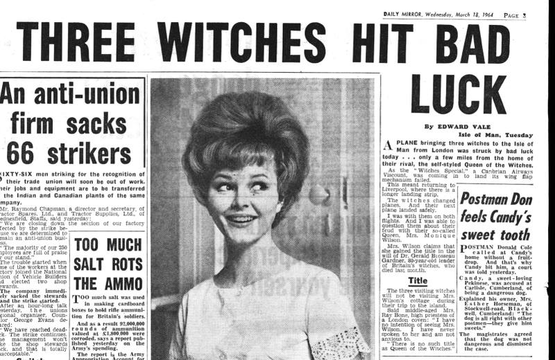 'Three witches hit bad luck', Edward Vale, Daily Mirror, 18 March 1964