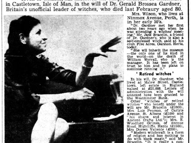 'To a top witch I bequeath...', Denise Richards, Evening Standard, 19 September 1964