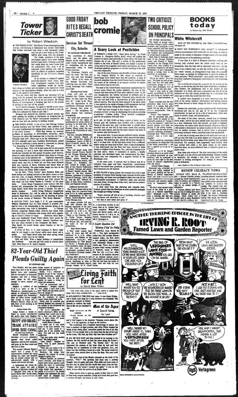 'White witchcraft', John Blades, Chicago Tribune, 27 March 1970