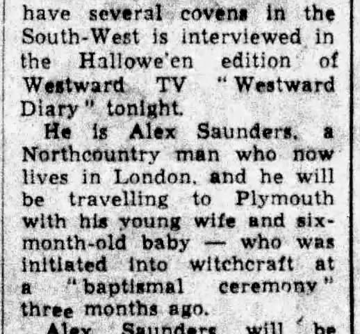 'Witch man on TV', Herald Express, 31 October 1968