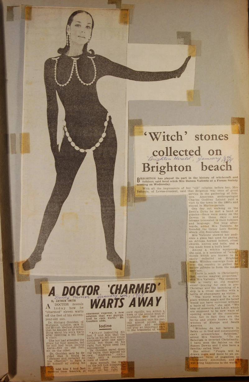 Witch stones collected on Brighton beach - Newspaper article
