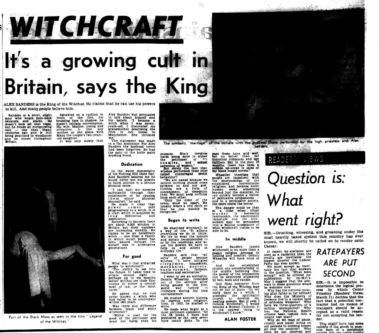 'Witchcraft: It's a growing cult in Britain, says the King', The Bolton News, 21 March 1970