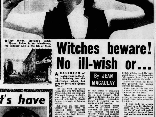 'Witches beware! No ill-wish or...', Jean Macaulay, Daily Record, 7 March 1964