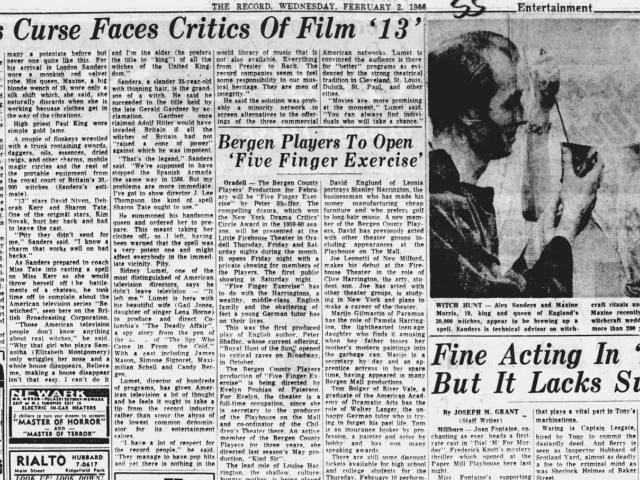 'Witch's Curse Faces Critics Of Film "13"', The Record, 2 February 1966