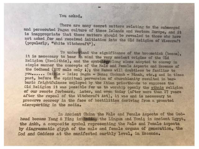 "You asked." Letter from John Score 'M' to unknown. "wisecraft"